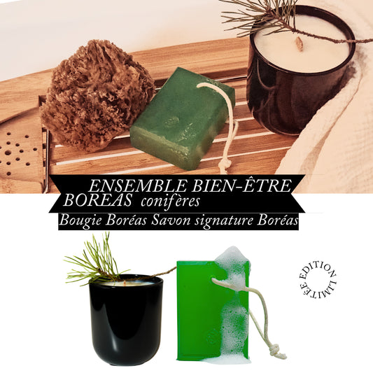 L'ensemble Bougie et Savon Boréas